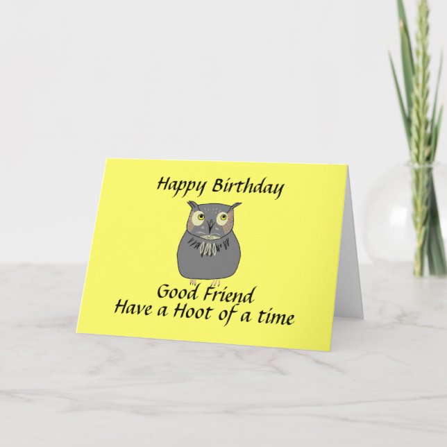 Best Friends Hooty Owl Geburtstag Karte (Vorderseite)