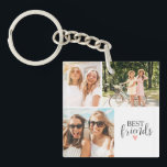 Best Friends Modern Chic BESTE FREUNDIN Script Fot Schlüsselanhänger<br><div class="desc">Ein guter Freund Foto Keycahin mit Zimmer für 3 Fotos. Personalisieren Sie es mit Fotos Ihrer Bestien. Entworfen für Sie von BlackBerry Boulevard.</div>