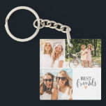 Best Friends Modern Chic BESTE FREUNDIN Script Fot Schlüsselanhänger<br><div class="desc">Ein guter Freund Foto Keycahin mit Zimmer für 3 Fotos. Personalisieren Sie es mit Fotos Ihrer Bestien. Entworfen für Sie von BlackBerry Boulevard.</div>