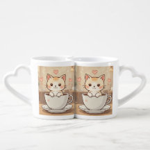 Best Friends Mug Set | Cute Kawaii Kitten Matching