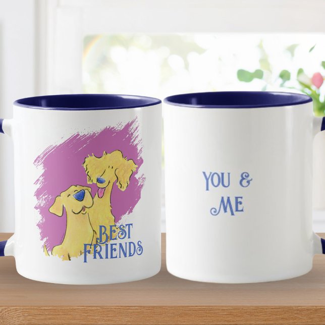 Best Friends Personalized Cute Dog Art Custom Mug Tasse (Von Creator hochgeladen)