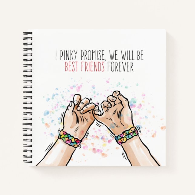 Best Friends Pinky Promise | Notebook Notizbuch (Vorderseite)