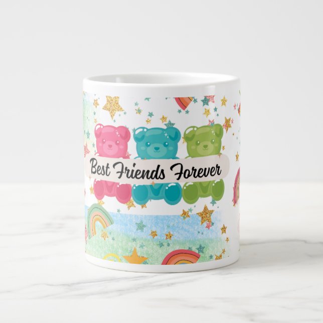 Best friends rainbow mug Jumbo-Tasse (Vorderseite)