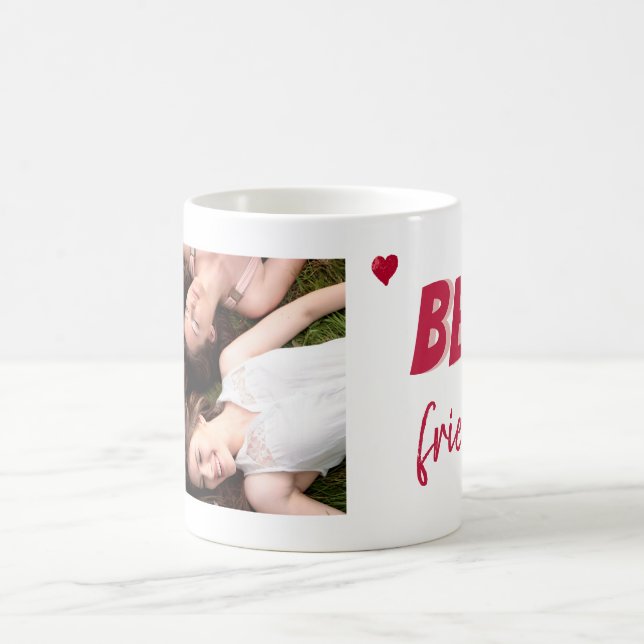 Best Friends Red Heart Foto Kaffeetasse (Mittel)