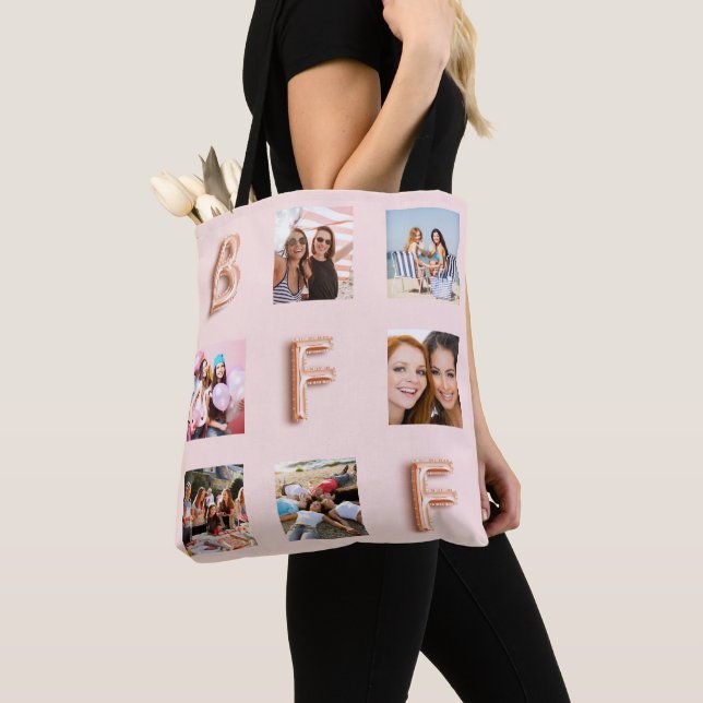 Best Friends Rose Gold Schwarze Foto Collage Tasche (Von Nahem)