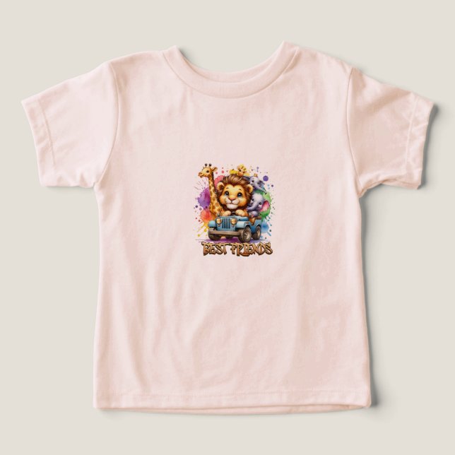 Best Friends Safari Baby T - Shirt - Adorable Anim (Design Vorderseite)