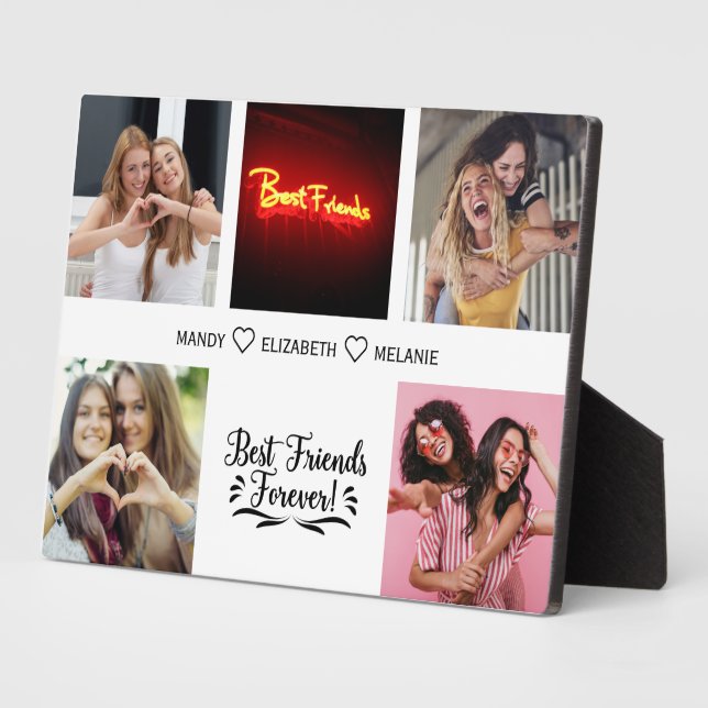 Best Friends Script Foto Collage Plaque Fotoplatte (Seite)