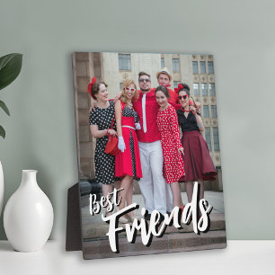 Best Friends Script Overlay Black and White Foto Fotoplatte