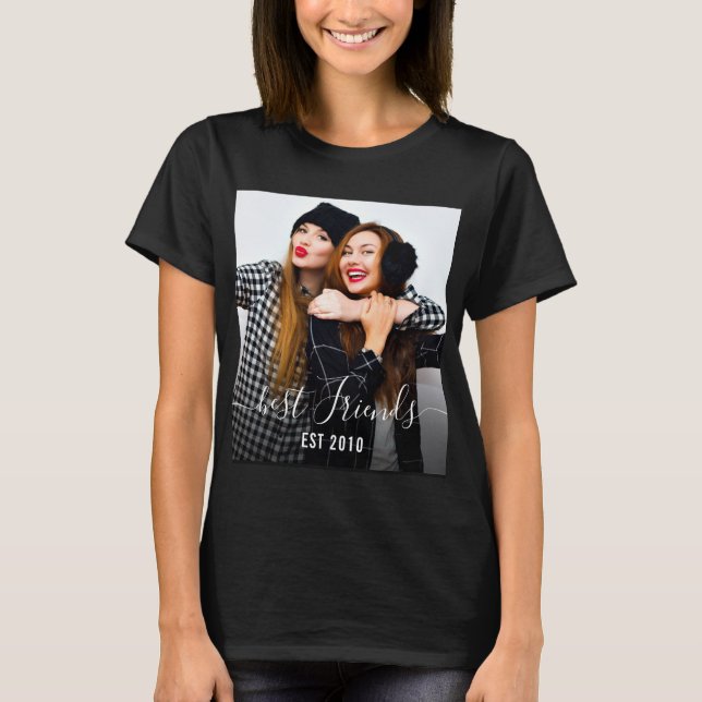 BEST FRIENDS | Skriptüberlagerungen schwarz T-Shirt (Vorderseite)