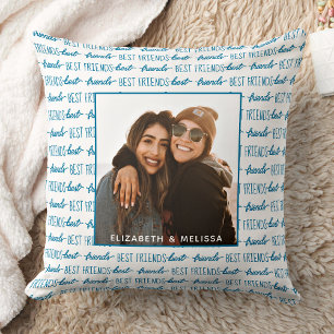 Best Friends Trendy Aquamarin Friendship Foto Kissen