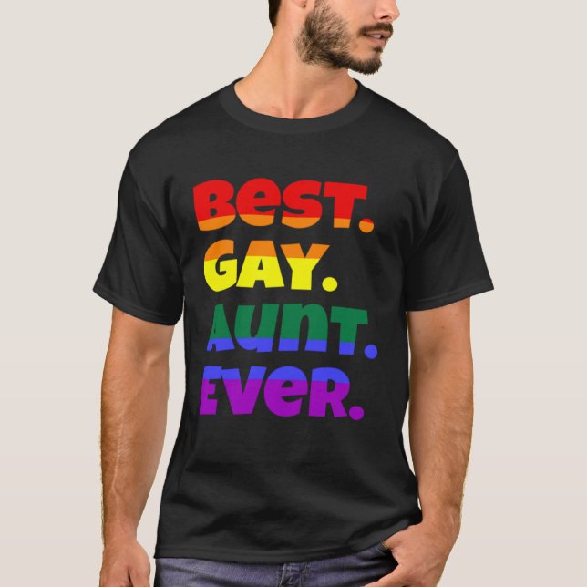 Best Gay Aunt Ever LGBTQ Gay Pride Flag Month Rain T-Shirt (Vorderseite)