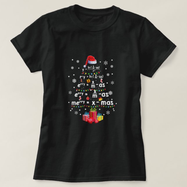 Best Geometry Mathe Science Lehrer Weihnachtsbaum T-Shirt (Design vorne)
