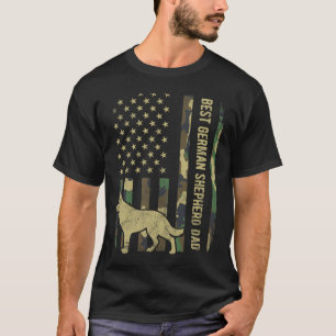 Best German Shepherd Dog Vater Camouflage American T-Shirt