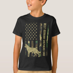 Best German Shepherd Dog Vater Camouflage American T-Shirt