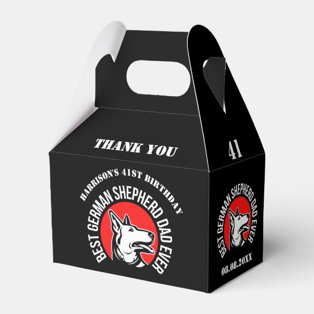 Best German Shepherd Vater Ever Favor Boxes Geschenkschachtel (Vorderseite)