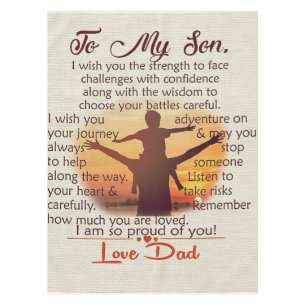 Best Gift For Son To My Son Quotes Tischdecke