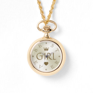BEST GIRL EVER Gold Gradient Armbanduhr