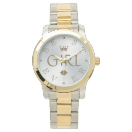 BEST GIRL JE Silver Gradient Armbanduhr