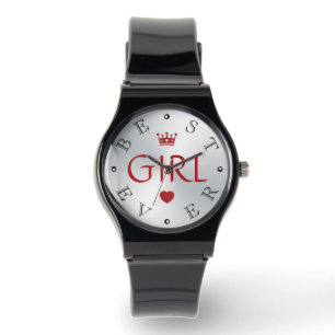 BEST GIRL JE Silver Gradient Armbanduhr