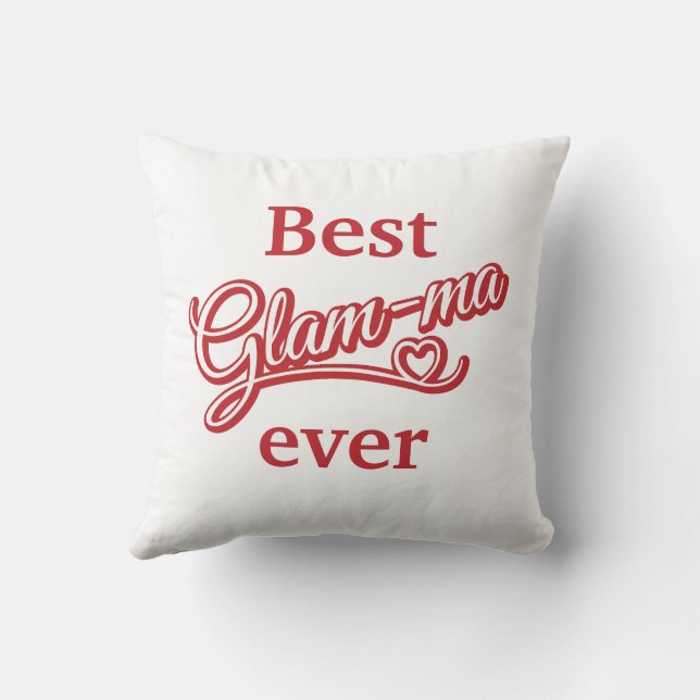 Best Glamma Ever Foto rot/weiß Kissen (Rückseite)