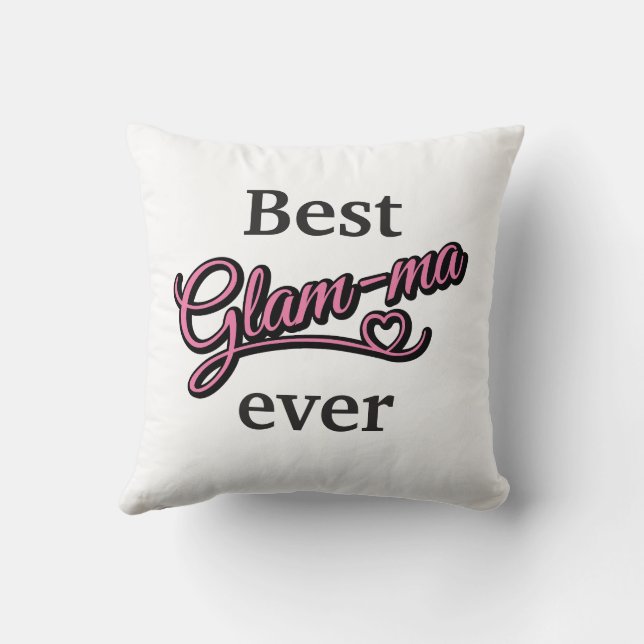 Best Glamma Ever Foto schwarz/rosa Kissen (Rückseite)