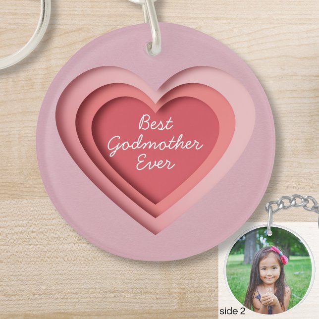 Best Godmother Ever Custom Photo Heart (Créateur téléchargé)