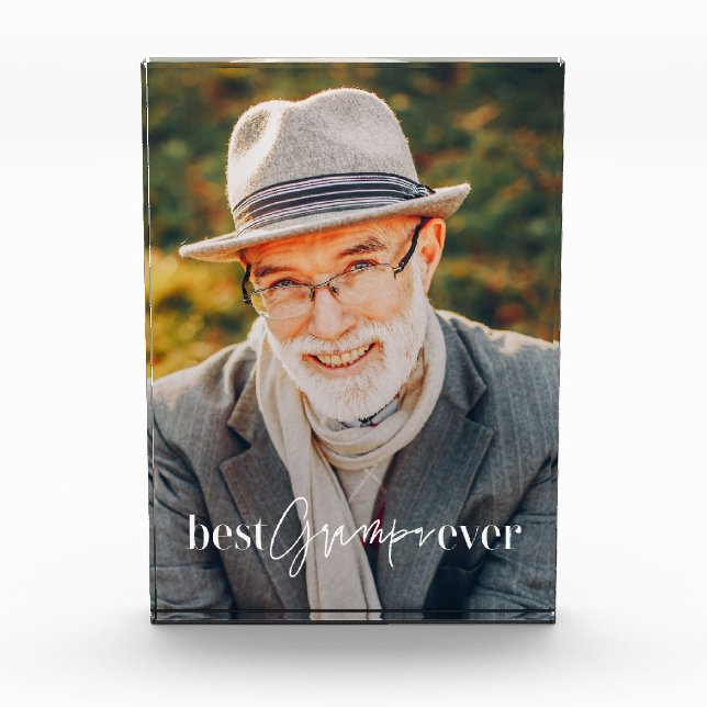 Best Grampa Ever Modernes, schlichtes Fotoblock (Vorderseite)