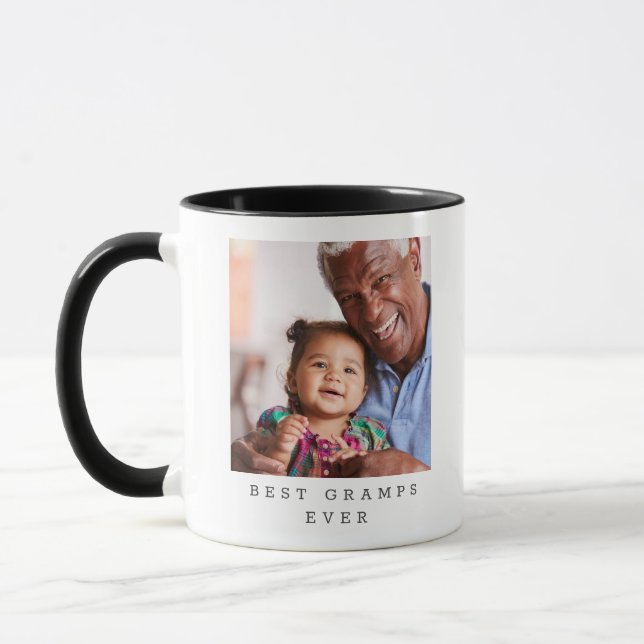 Best Gramps Ever 2 Photo Personalized Grandfather Tasse (Links)