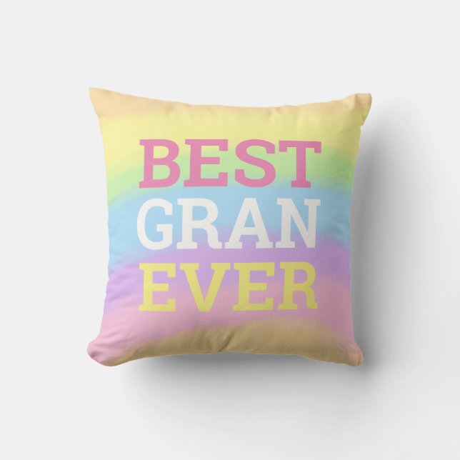 Best Gran Ever Rainbow Colors Name Kissen (Vorderseite)