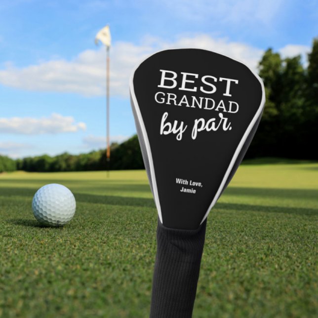 Best Grandad by par Modern Typografy Individuelle  Golf Headcover (Custom Best grandad by par golf club head cover)