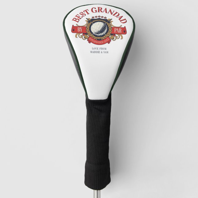 Best Grandad by Par Siegel Elegante Custom Golf Headcover (Vorderseite)