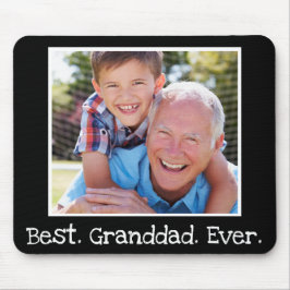 Best Granddad je Foto Personalisiert Black Mousepad