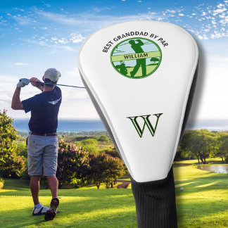 BEST GRANDDAD NACH PAR NAME CUSTOM MONOGRAM GOLF HEADCOVER