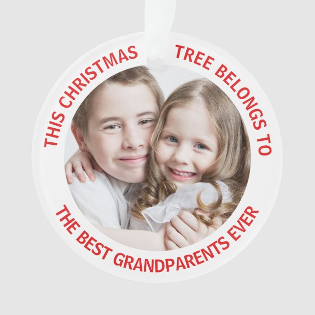 Best Grandeltern Ever Christmas Tree Foto Ornament (Vorderseite)