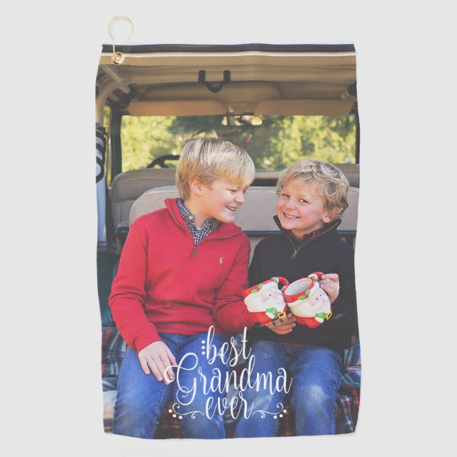 Best Grandma Ever Foto Golfhandtuch (Vorderseite)