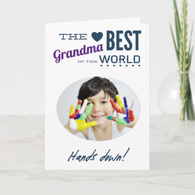 Best Grandma Ever Foto Karte (Vorderseite)