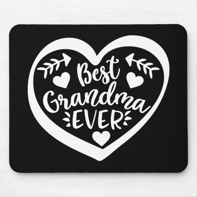 Best Grandma Ever Heart Gift Mousepad (Vorne)
