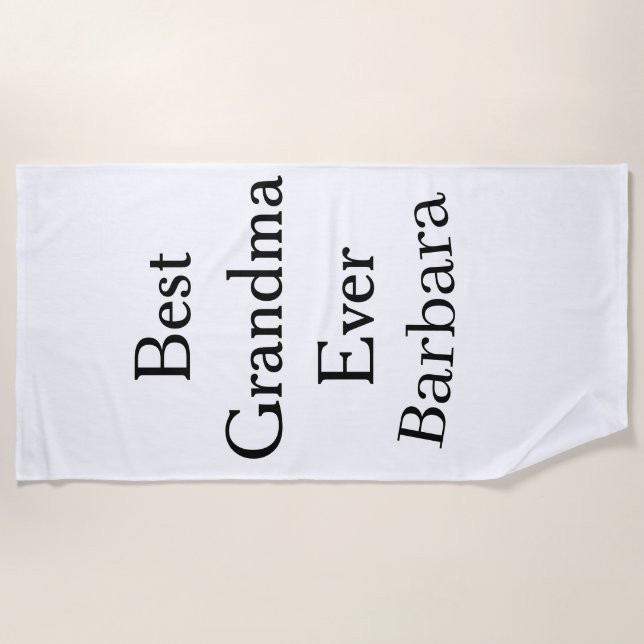 Best Grandma ever name date simple mothers day min Strandtuch (Vorderseite)