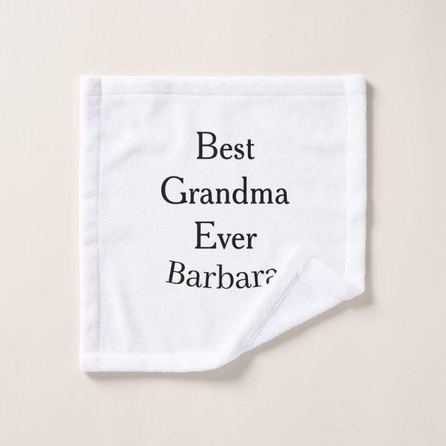 Best Grandma ever name date simple mothers day min Waschlappen (Waschlappen)