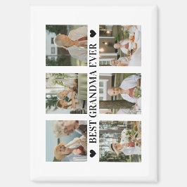 Best Grandma Ever Photo Collage – Gift with Hearts Magnet