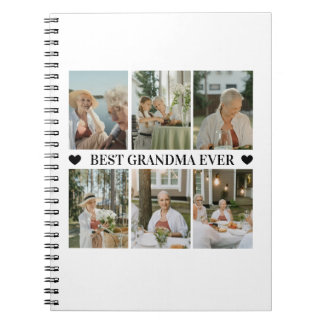 Best Grandma Ever Photo Collage – Gift with Hearts Notizblock