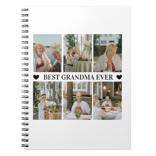 Best Grandma Ever Photo Collage – Gift with Hearts Notizblock (Vorderseite)