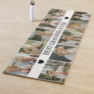 Best Grandma Ever Photo Collage – Gift with Hearts Yogamatte