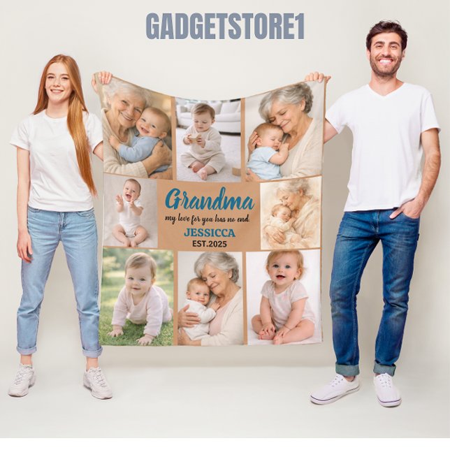 Best Grandma Ever Photo | Personalized Grandparent Fleecedecke (Best Grandma Ever | Happy Grandparents Fleece Blanket
)