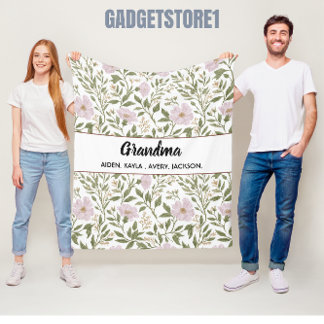 Best Grandma flower Ever | Happy Grandparents day Fleecedecke