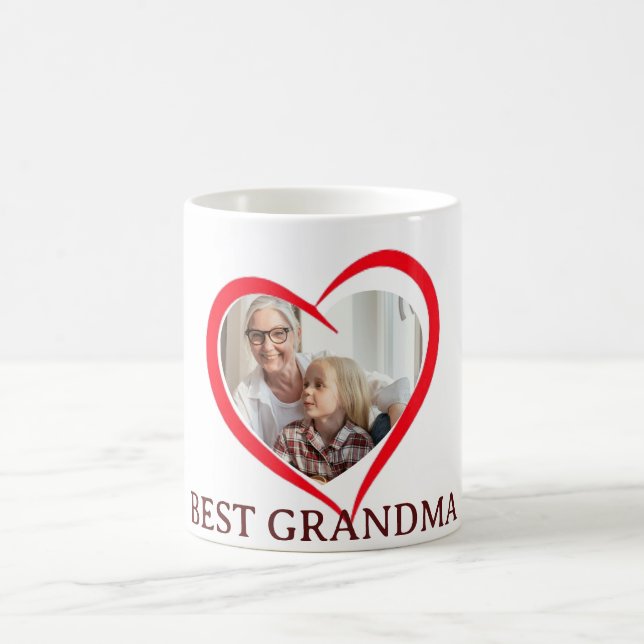 Best Grandma Personalized Own Photo Mug Kaffeetasse (Mittel)