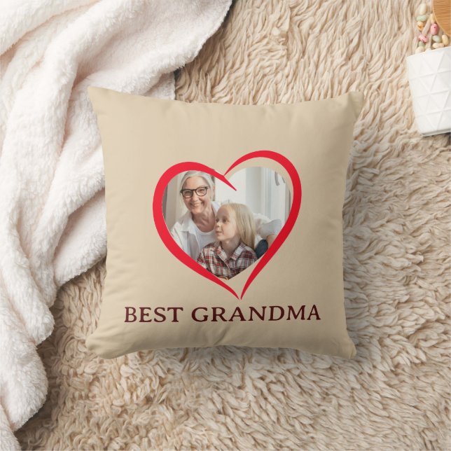 Best Grandma Personalized Throw Pillow Gift Kissen (Decke)