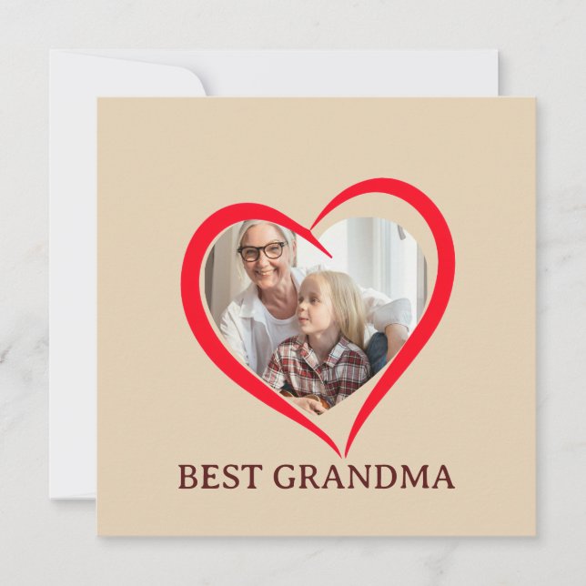 Best Grandma Personalized Unique Flat Card (Vorderseite)