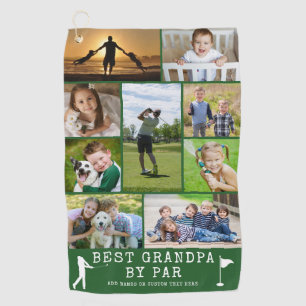 BEST GRANDPA BY PAR 9 FotoCollage Personalisiert Golfhandtuch
