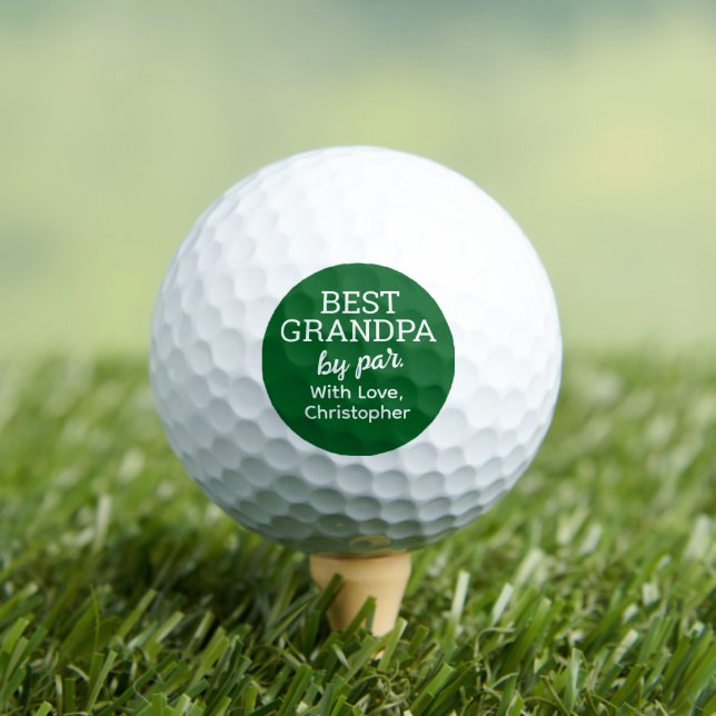 Best Grandpa by Par Custom Green White Golfball (Insitu T-Shirt)